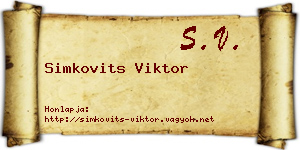 Simkovits Viktor névjegykártya